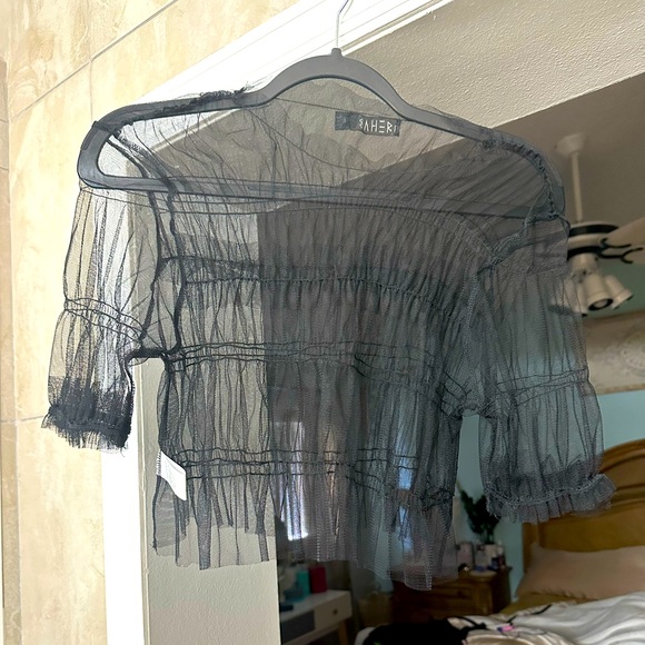 Tops - Black sheer cover up